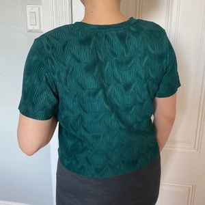 Vintage style emerald textured crop top